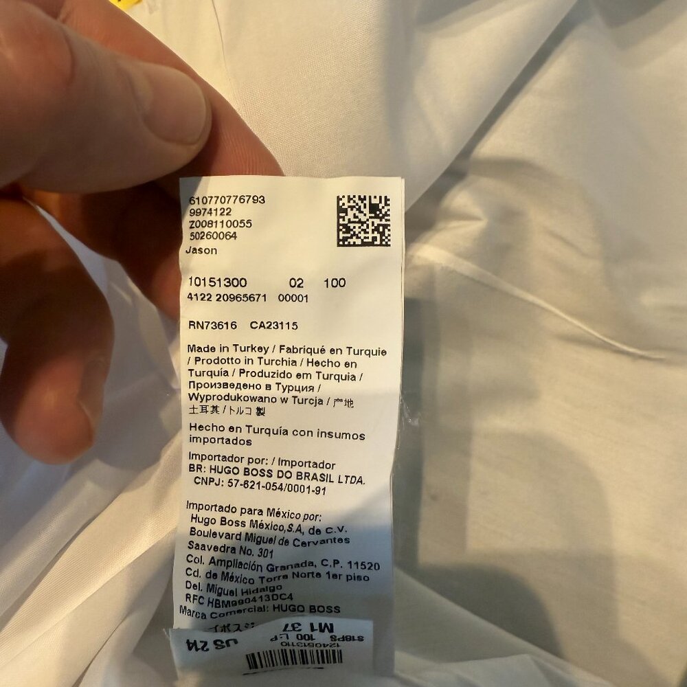 Boss Hugo Boss slim fit stretch dress shirt - size 14.5 - Picture 6 of 6
